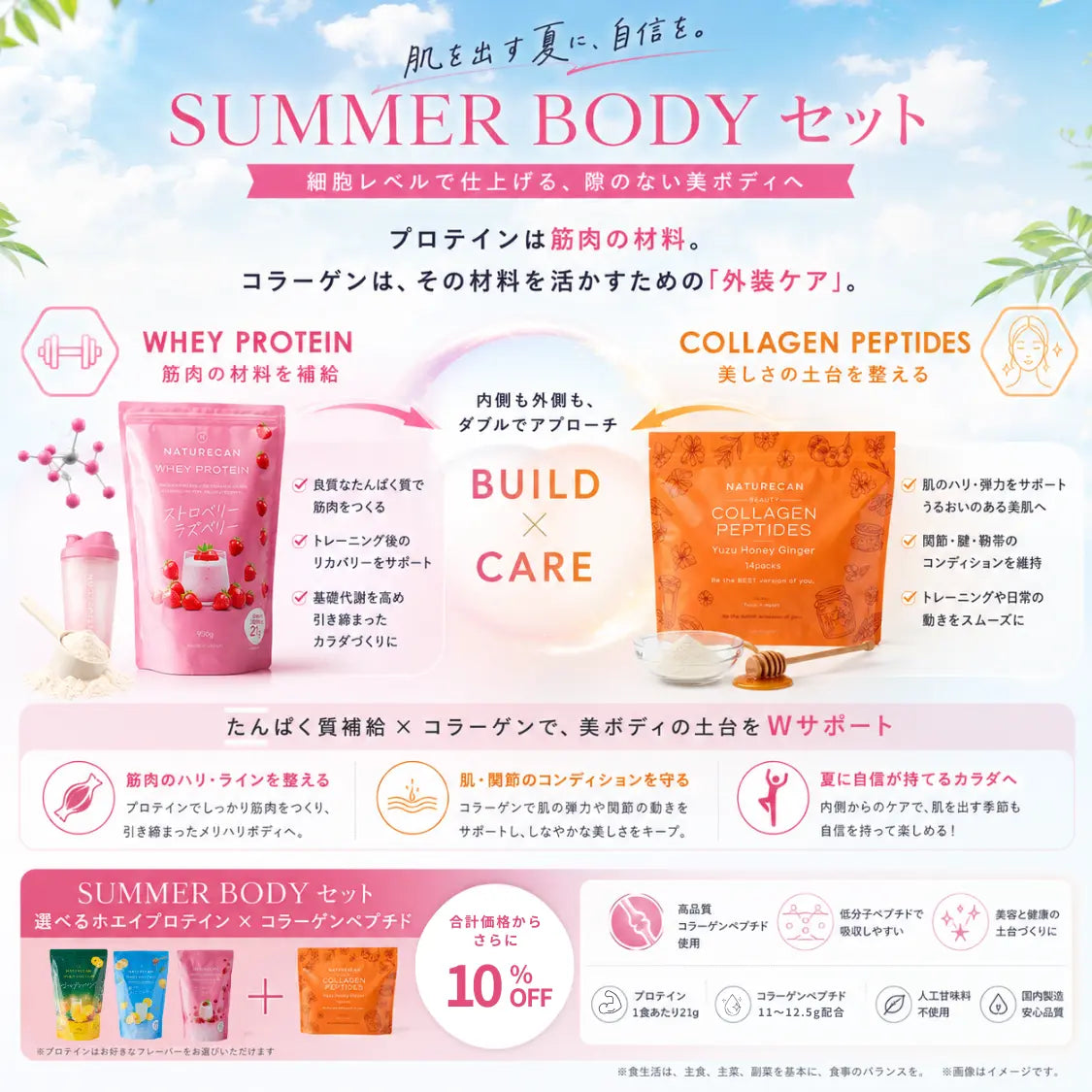 【さらに10%OFF】SUMMER BODY セット（選べるプロテインとコラーゲン）